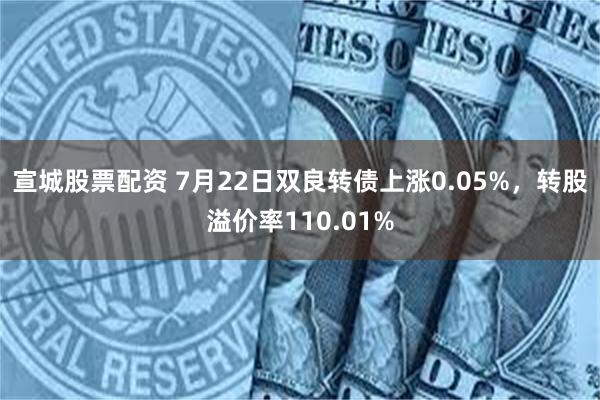 宣城股票配资 7月22日双良转债上涨0.05%，转股溢价率110.01%