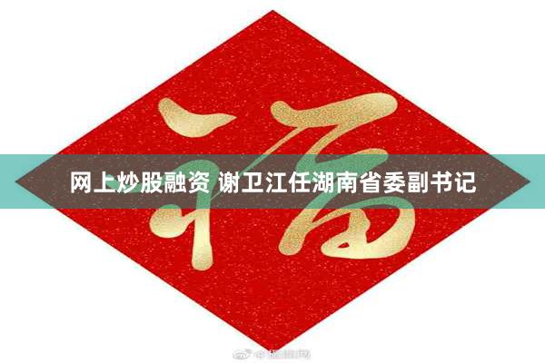 网上炒股融资 谢卫江任湖南省委副书记