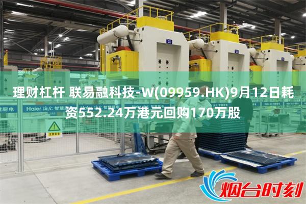 理财杠杆 联易融科技-W(09959.HK)9月12日耗资552.24万港元回购170万股